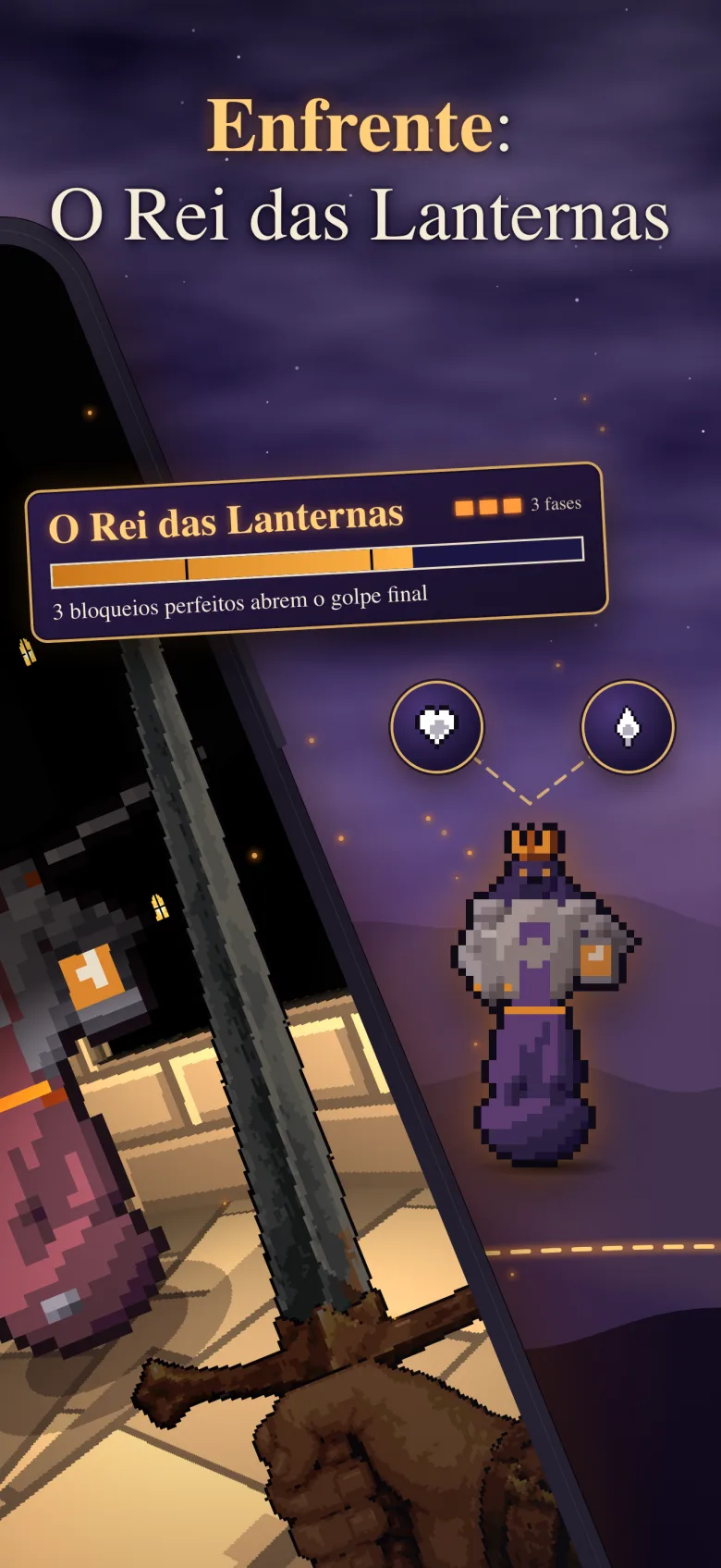 Enfrente o Rei das Lanternas: o chefe e sua barra de vida em três fases